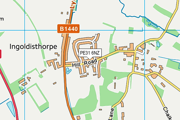 PE31 6NZ map - OS VectorMap District (Ordnance Survey)