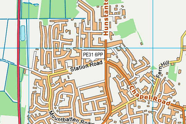 PE31 6PP map - OS VectorMap District (Ordnance Survey)