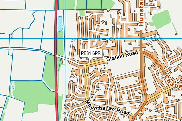 PE31 6PR map - OS VectorMap District (Ordnance Survey)