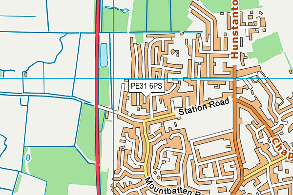 PE31 6PS map - OS VectorMap District (Ordnance Survey)