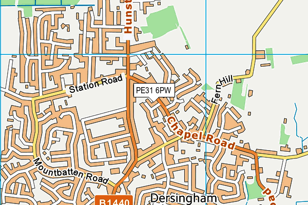PE31 6PW map - OS VectorMap District (Ordnance Survey)