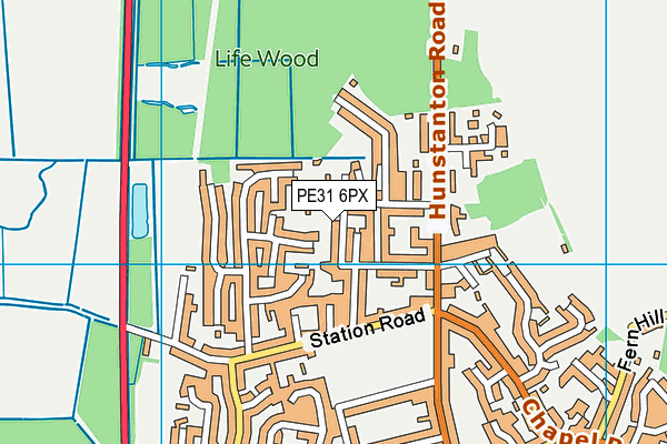 PE31 6PX map - OS VectorMap District (Ordnance Survey)