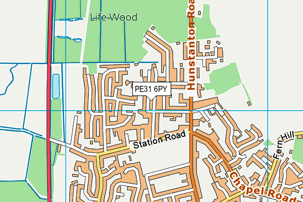 PE31 6PY map - OS VectorMap District (Ordnance Survey)