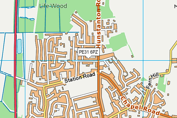 PE31 6PZ map - OS VectorMap District (Ordnance Survey)
