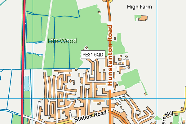 PE31 6QD map - OS VectorMap District (Ordnance Survey)