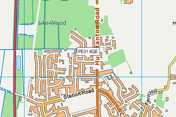 PE31 6QE map - OS VectorMap District (Ordnance Survey)