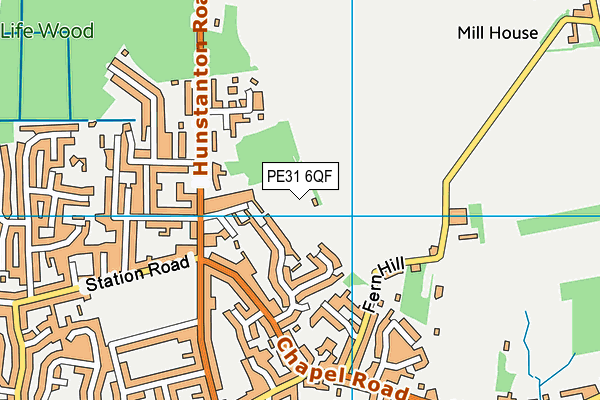 PE31 6QF map - OS VectorMap District (Ordnance Survey)