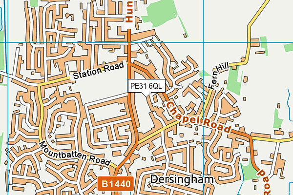 PE31 6QL map - OS VectorMap District (Ordnance Survey)