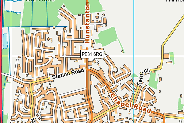 PE31 6RG map - OS VectorMap District (Ordnance Survey)