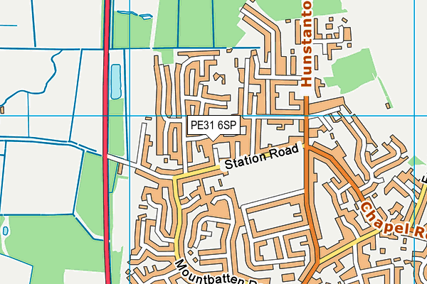PE31 6SP map - OS VectorMap District (Ordnance Survey)