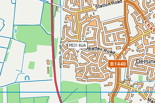 PE31 6UA map - OS VectorMap District (Ordnance Survey)