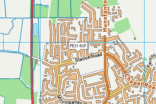 PE31 6UF map - OS VectorMap District (Ordnance Survey)