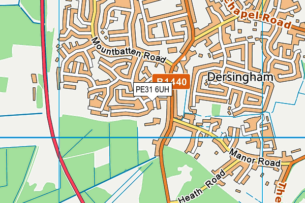 PE31 6UH map - OS VectorMap District (Ordnance Survey)