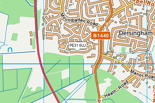 PE31 6UJ map - OS VectorMap District (Ordnance Survey)