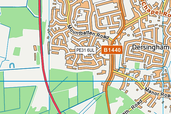 PE31 6UL map - OS VectorMap District (Ordnance Survey)