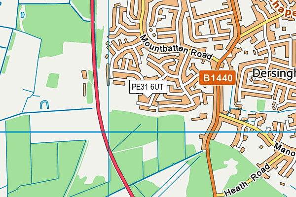 PE31 6UT map - OS VectorMap District (Ordnance Survey)