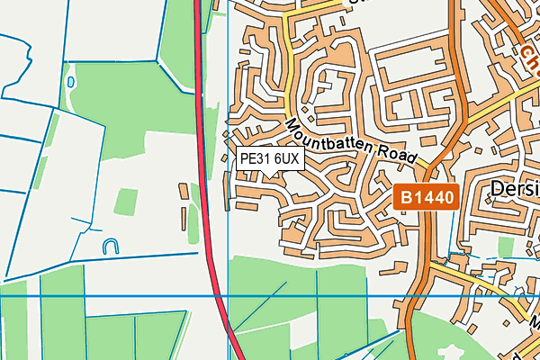 PE31 6UX map - OS VectorMap District (Ordnance Survey)