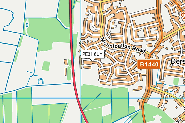 PE31 6UY map - OS VectorMap District (Ordnance Survey)