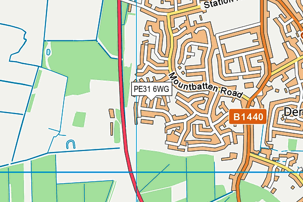 PE31 6WG map - OS VectorMap District (Ordnance Survey)