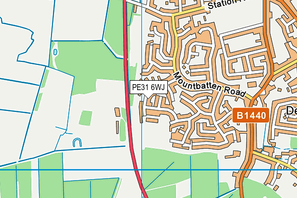 PE31 6WJ map - OS VectorMap District (Ordnance Survey)