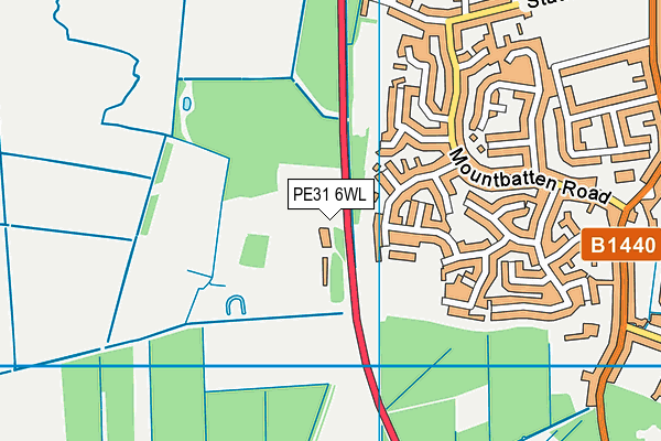 PE31 6WL map - OS VectorMap District (Ordnance Survey)