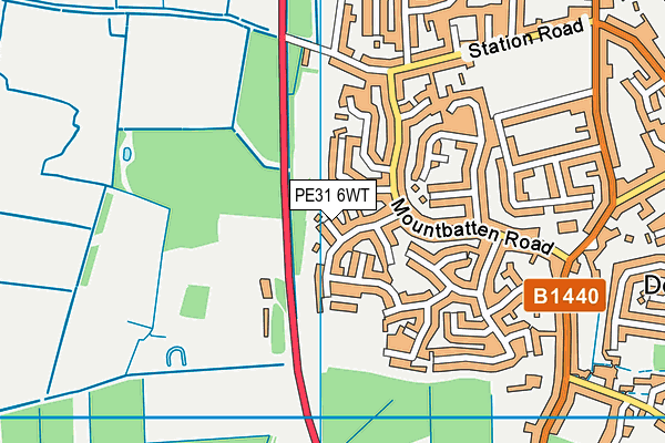 PE31 6WT map - OS VectorMap District (Ordnance Survey)