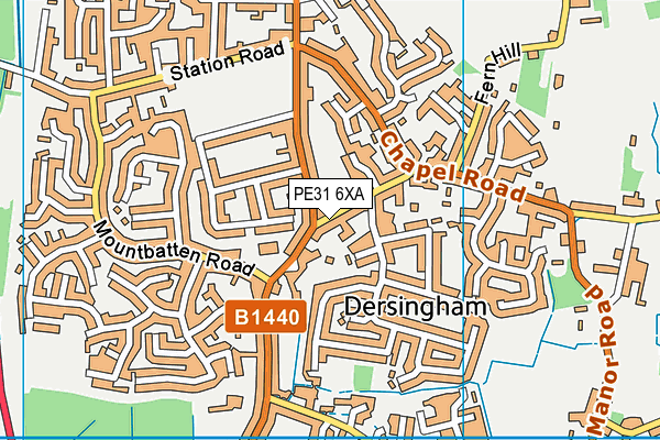 PE31 6XA map - OS VectorMap District (Ordnance Survey)