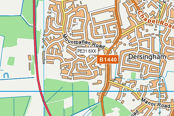 PE31 6XX map - OS VectorMap District (Ordnance Survey)