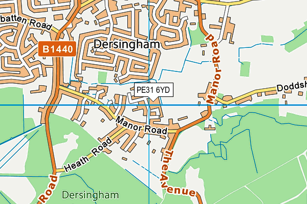 PE31 6YD map - OS VectorMap District (Ordnance Survey)