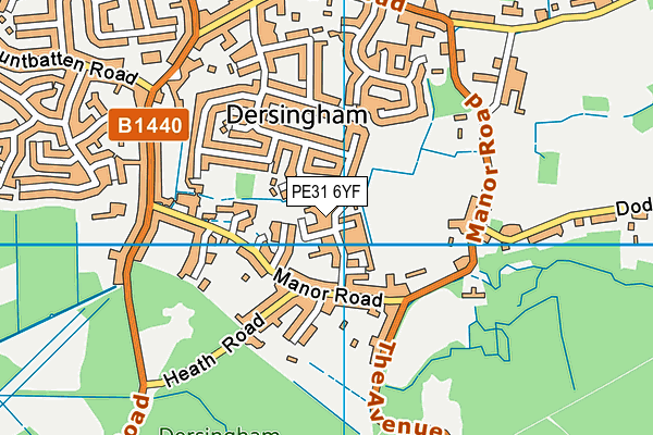 PE31 6YF map - OS VectorMap District (Ordnance Survey)