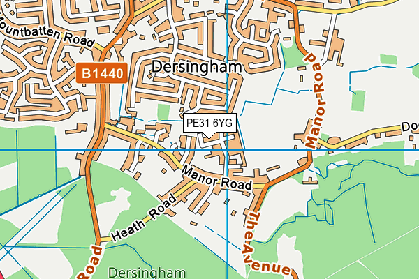 PE31 6YG map - OS VectorMap District (Ordnance Survey)