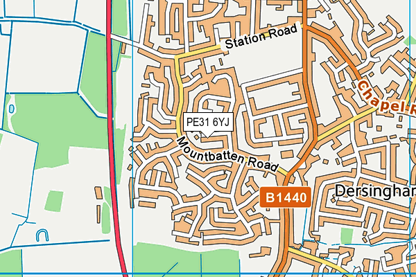 PE31 6YJ map - OS VectorMap District (Ordnance Survey)