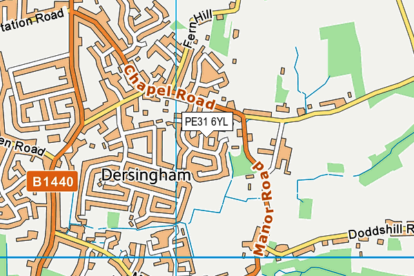 PE31 6YL map - OS VectorMap District (Ordnance Survey)