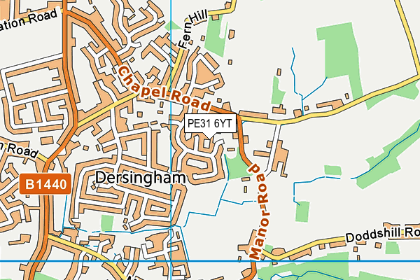 PE31 6YT map - OS VectorMap District (Ordnance Survey)