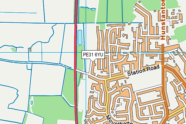 PE31 6YU map - OS VectorMap District (Ordnance Survey)