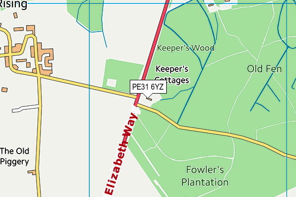 PE31 6YZ map - OS VectorMap District (Ordnance Survey)