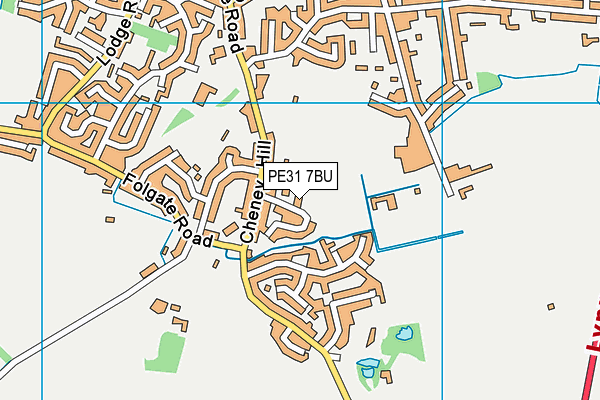 PE31 7BU map - OS VectorMap District (Ordnance Survey)