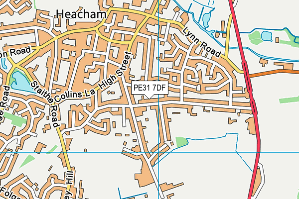 PE31 7DF map - OS VectorMap District (Ordnance Survey)