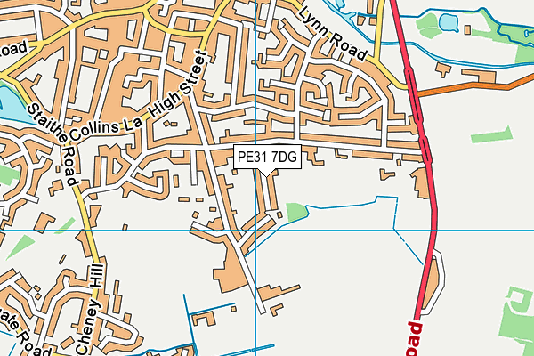 PE31 7DG map - OS VectorMap District (Ordnance Survey)