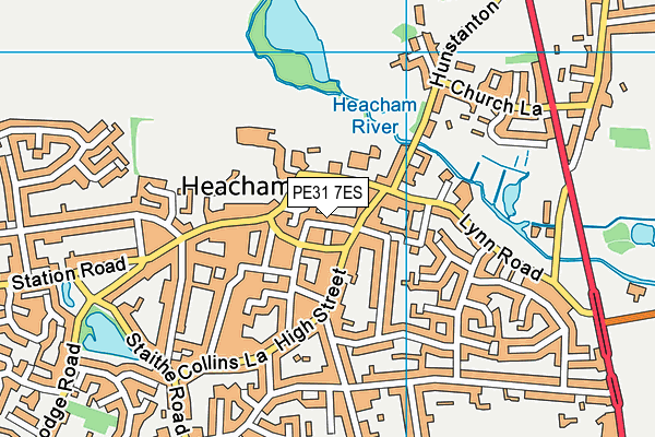PE31 7ES map - OS VectorMap District (Ordnance Survey)