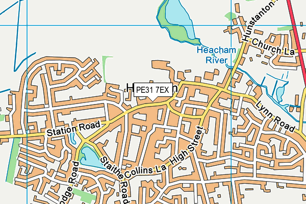Station Road Playing Fields (Heacham) map (PE31 7EX) - OS VectorMap District (Ordnance Survey)