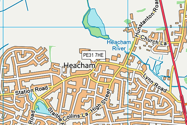 PE31 7HE map - OS VectorMap District (Ordnance Survey)