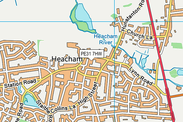 PE31 7HW map - OS VectorMap District (Ordnance Survey)