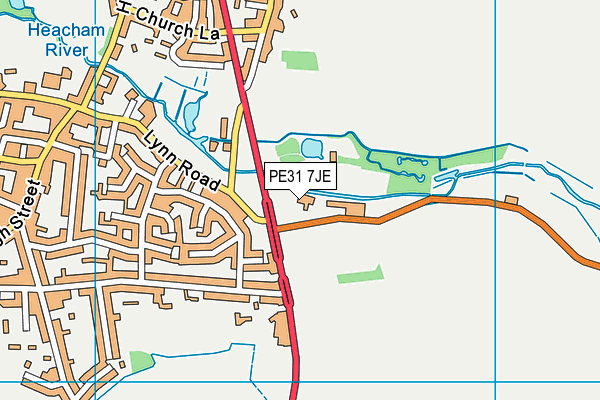 PE31 7JE map - OS VectorMap District (Ordnance Survey)