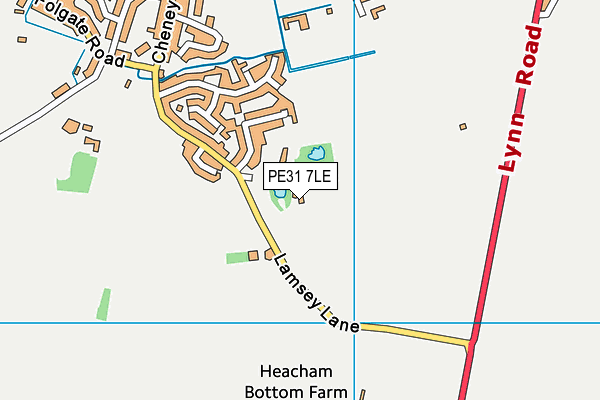 PE31 7LE map - OS VectorMap District (Ordnance Survey)