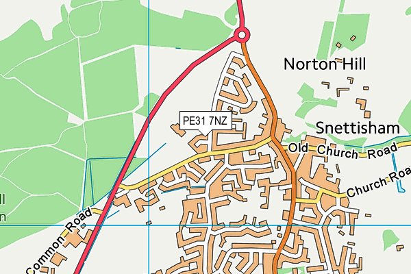 PE31 7NZ map - OS VectorMap District (Ordnance Survey)