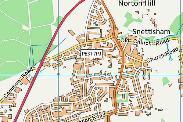PE31 7PJ map - OS VectorMap District (Ordnance Survey)