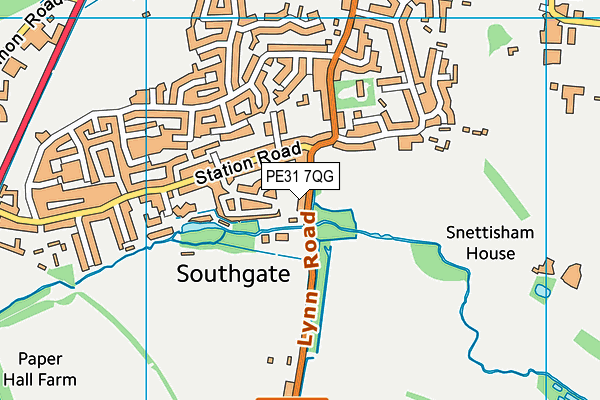 PE31 7QG map - OS VectorMap District (Ordnance Survey)