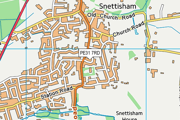 PE31 7RD map - OS VectorMap District (Ordnance Survey)