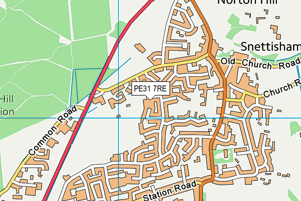 PE31 7RE map - OS VectorMap District (Ordnance Survey)